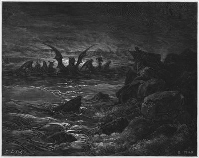 The vision of the four beasts by Gustave Dore